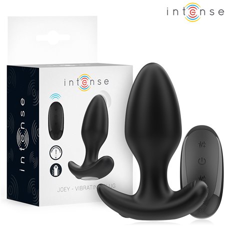 Intense Joey - Black Silicone Vibrating Anal Plug with Remote Control
