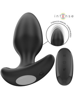 Intense Joey - Black Silicone Vibrating Anal Plug with Remote Control