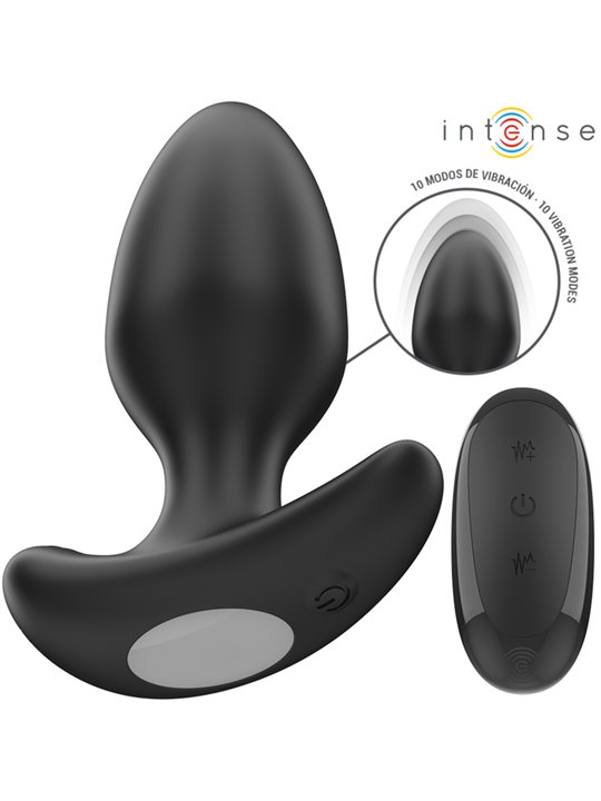 Intense Joey - Black Silicone Vibrating Anal Plug with Remote Control