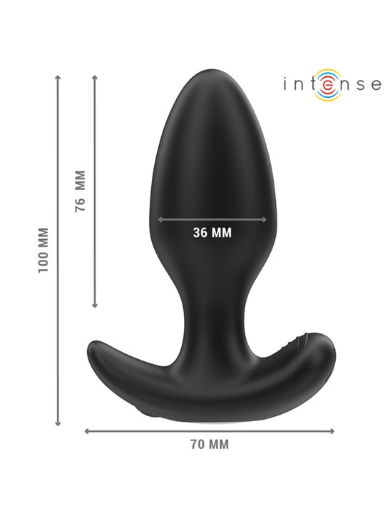 Intense Joey - Black Silicone Vibrating Anal Plug with Remote Control