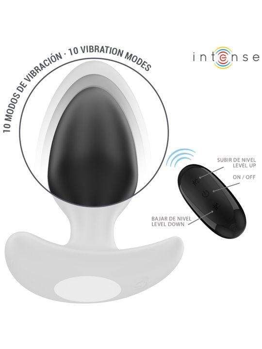 Intense Joey - Black Silicone Vibrating Anal Plug with Remote Control