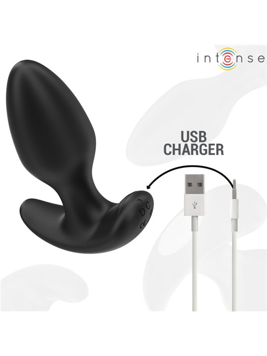 Intense Joey - Black Silicone Vibrating Anal Plug with Remote Control