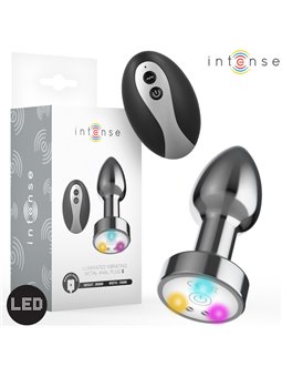 Intense - Vibrating Anal Plug with LED Lights and Remote Control Size S