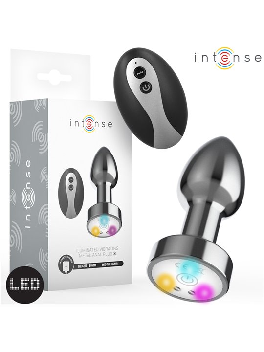 Intense - Plug Anale Vibrante con Luci Led e Telecomando Taglia S