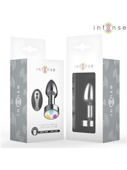 Intense - Vibrating Anal Plug with LED Lights and Remote Control Size S