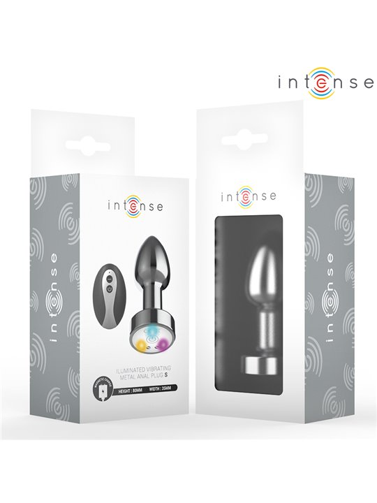 Intense - Vibrating Anal Plug with LED Lights and Remote Control Size S