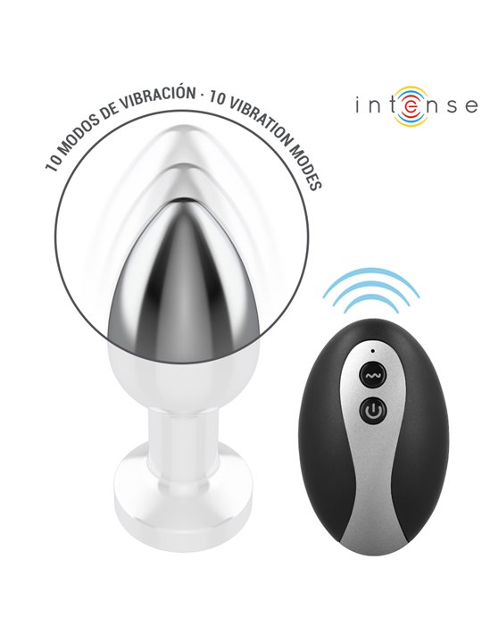 Intense - Plug Anale Vibrante con Luci Led e Telecomando Taglia S