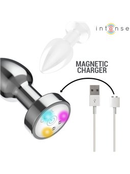 Intense - Vibrating Anal Plug with LED Lights and Remote Control Size S
