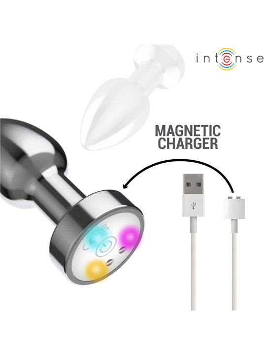 Intense - Vibrating Anal Plug with LED Lights and Remote Control Size S