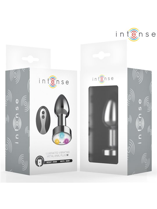 Intense - Plug Anale Vibrante con Luci Led e Telecomando Taglia M
