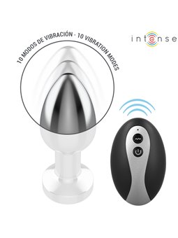 Intense - Vibrating Anal Plug with LED Lights and Remote Control Size M