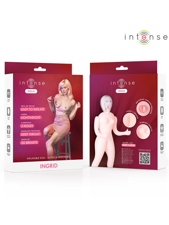 Intense Ingrid - Inflatable PVC Doll with 3 Orifices and 3D Breasts