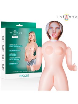 Intense Nicole - Bambola Gonfiabile in PVC con 3 Orifizi e Seno 3D