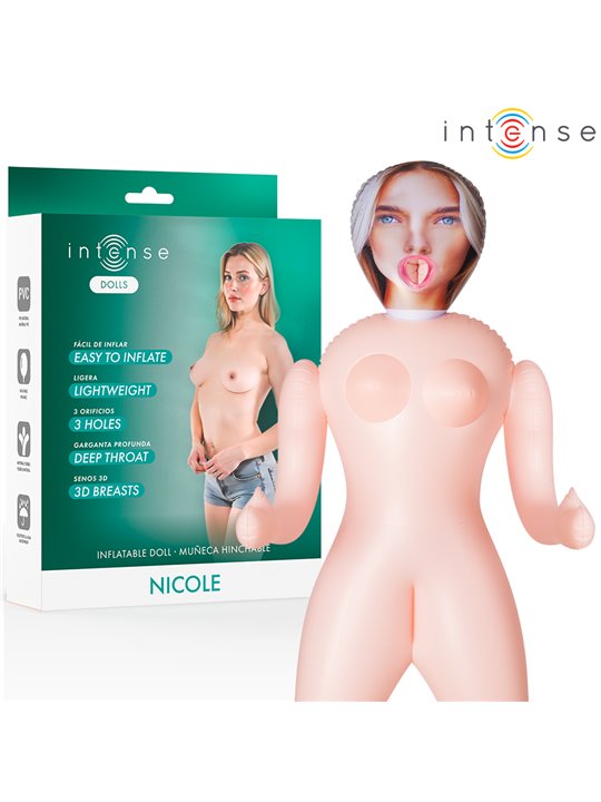 Intense Nicole - Inflatable PVC Doll with 3 Orifices and 3D Breasts