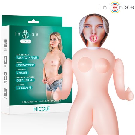 Intense Nicole - Inflatable PVC Doll with 3 Orifices and 3D Breasts