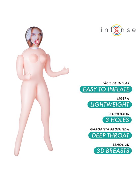 Intense Nicole - Inflatable PVC Doll with 3 Orifices and 3D Breasts