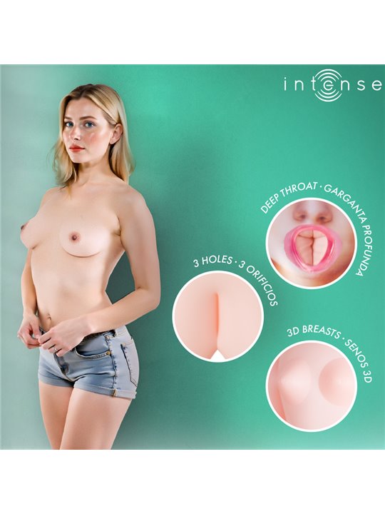 Intense Nicole - Inflatable PVC Doll with 3 Orifices and 3D Breasts