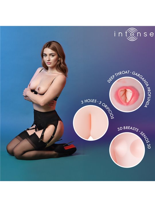 Intense Monique - Bambola Gonfiabile in PVC con 3 Orifizi e Seno 3D