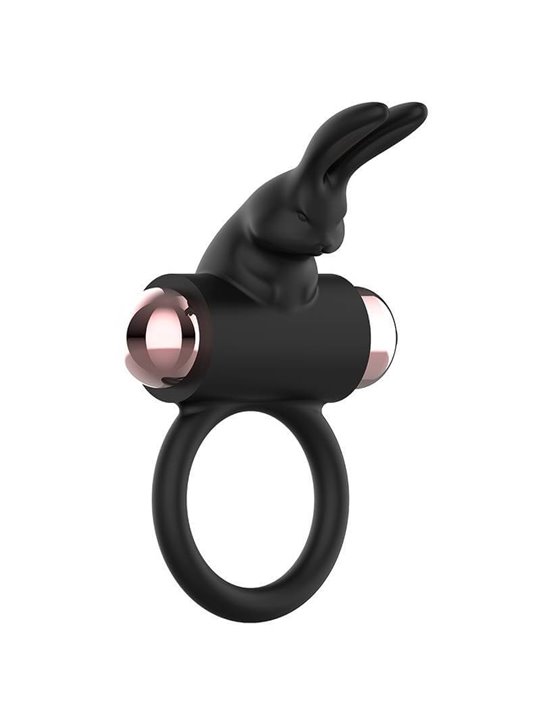 Coquette Chic Desire - Anello Fallico Vibrante a Coniglio - Nero/Oro