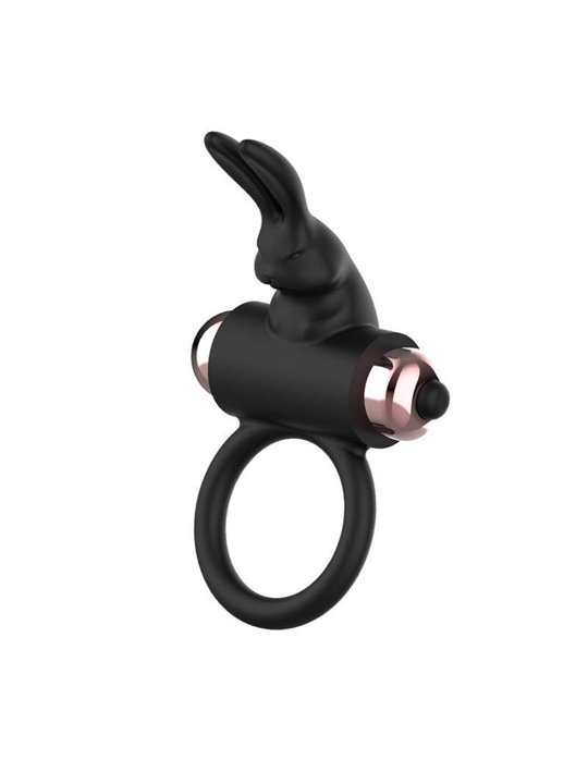 Coquette Chic Desire - Anello Fallico Vibrante a Coniglio - Nero/Oro