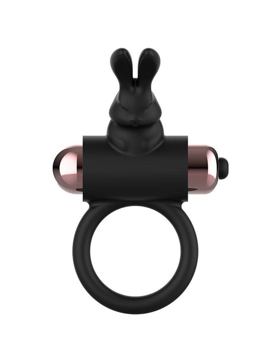 Coquette Chic Desire - Anello Fallico Vibrante a Coniglio - Nero/Oro