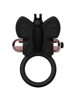 Coquette Chic Desire - Anello Fallico Vibrante a Farfalla - Nero/Oro
