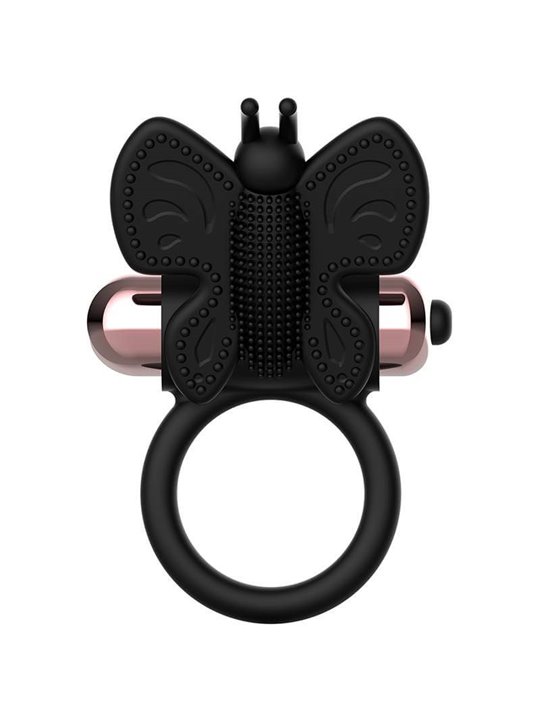 Coquette Chic Desire - Anello Fallico Vibrante a Farfalla - Nero/Oro