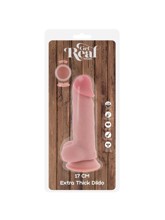 Get Real - Realistic TPE Penis with Testicles and Suction Cup 17 x 4.5 cm