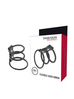 Darkness Flexible Cock Rings - Triplo Anello Fallico in Silicone