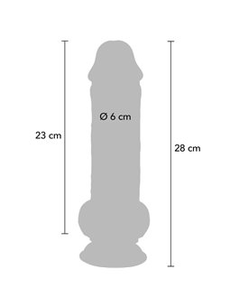 Get Real - Pene Realistico in TPE con Testicoli e Ventosa 28 x 6 Cm