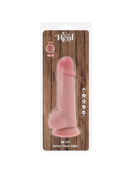 Get Real - Pene Realistico in TPE con Testicoli e Ventosa 28 x 6 Cm