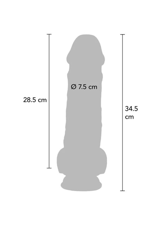 Get Real - Pene Realistico in TPE con Testicoli e Ventosa 34,5 x 7,5 Cm