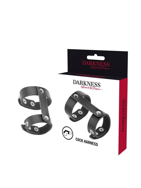 Darkness - Leather Adjustable Penis and Testicle Ring