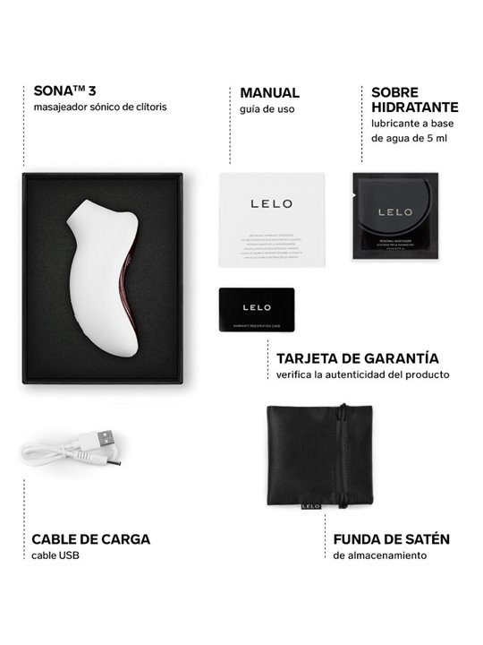 Lelo Sona 3 - White Silicone Clitoral Stimulator with Sound Waves
