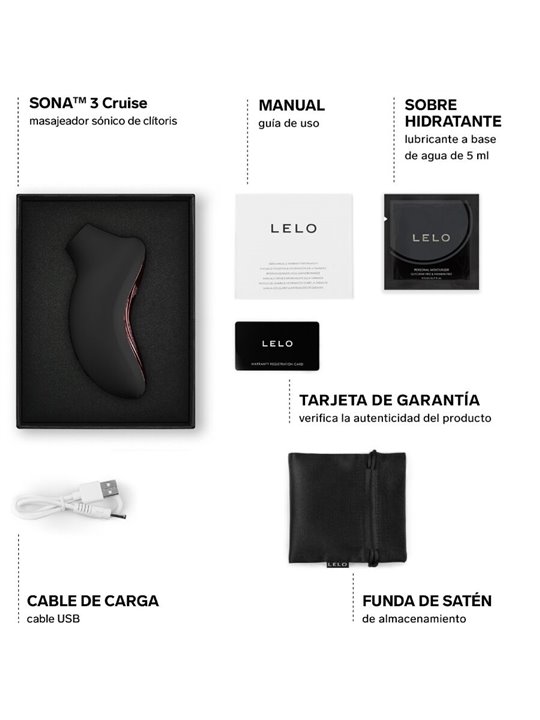 Lelo Sona 3 Cruise - Stimolatore Clitorideo Nero a Onde Sonore