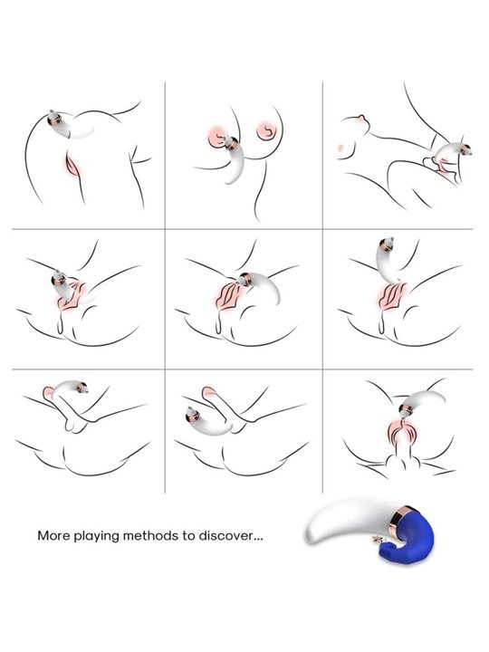 Armony Sweetmoon - Vibratore Punto G Succhia Clitoride in Silicone Blu
