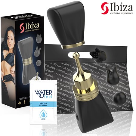 Ibiza - Stimolatore Clitorideo in Silicone Nero con 3 Testine