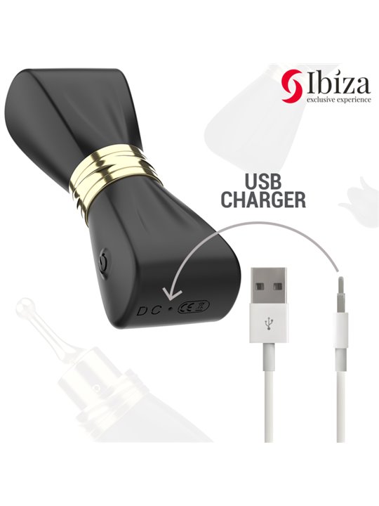 Ibiza - Stimolatore Clitorideo in Silicone Nero con 3 Testine