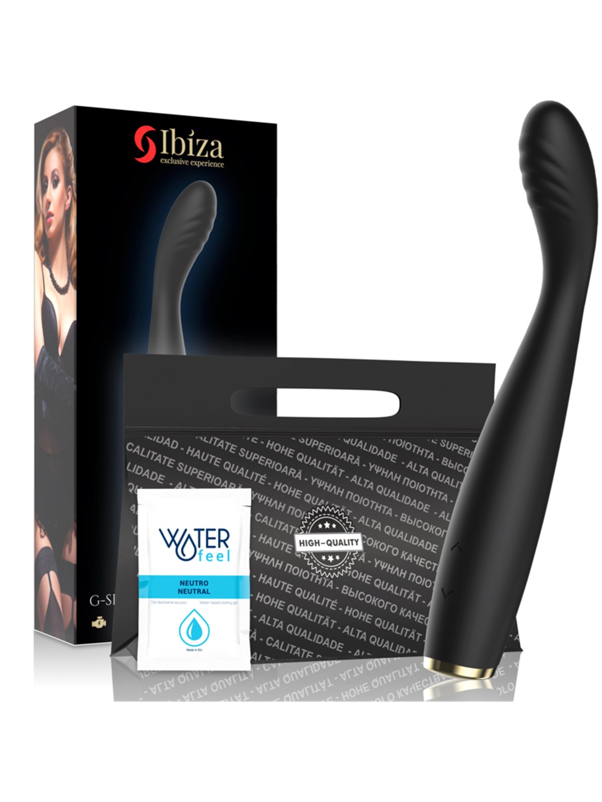 Ibiza - Black Silicone G-Spot Vibrator with Super Flexible Head