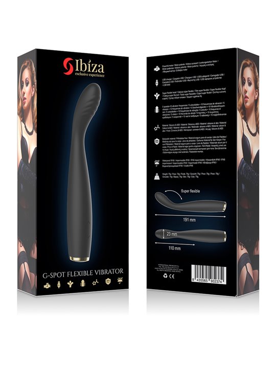 Ibiza - Black Silicone G-Spot Vibrator with Super Flexible Head