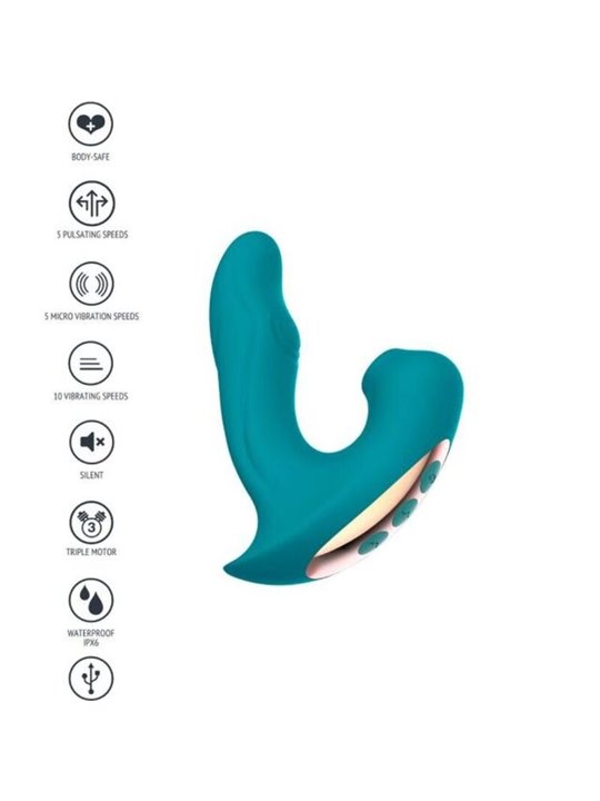 Xocoon Eternal Love - 3-in-1 Rabbit Clitoral Sucking Vibrator Green