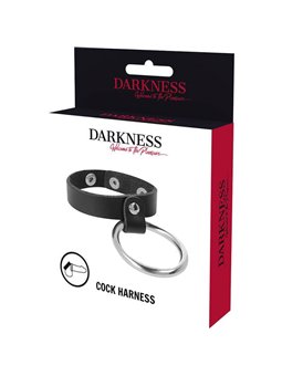 Darkness Cock Harness - Anello Fallico Doppio in Acciaio ed in Pelle