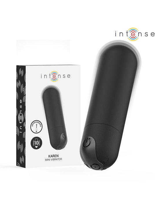 Intense Karen - Mini Vibratore a Proiettile in Silicone Nero 8 Cm