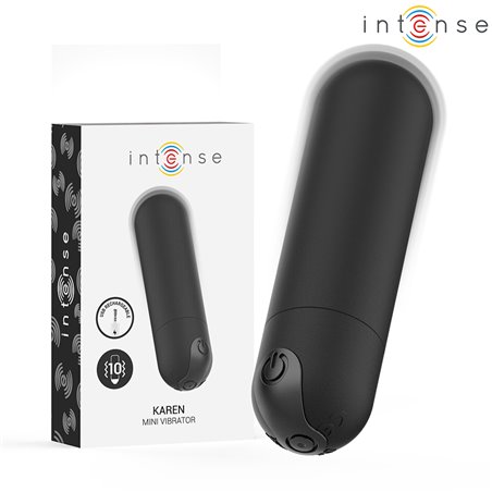 Intense Karen - Mini Vibratore a Proiettile in Silicone Nero 8 Cm