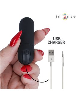 Intense Karen - Mini Vibratore a Proiettile in Silicone Nero 8 Cm