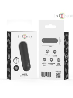Intense Karen - Mini Vibratore a Proiettile in Silicone Nero 8 Cm