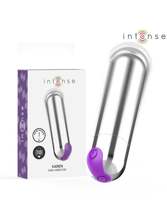 Intense Karen - Mini Silver Silicone Bullet Vibrator 8 cm