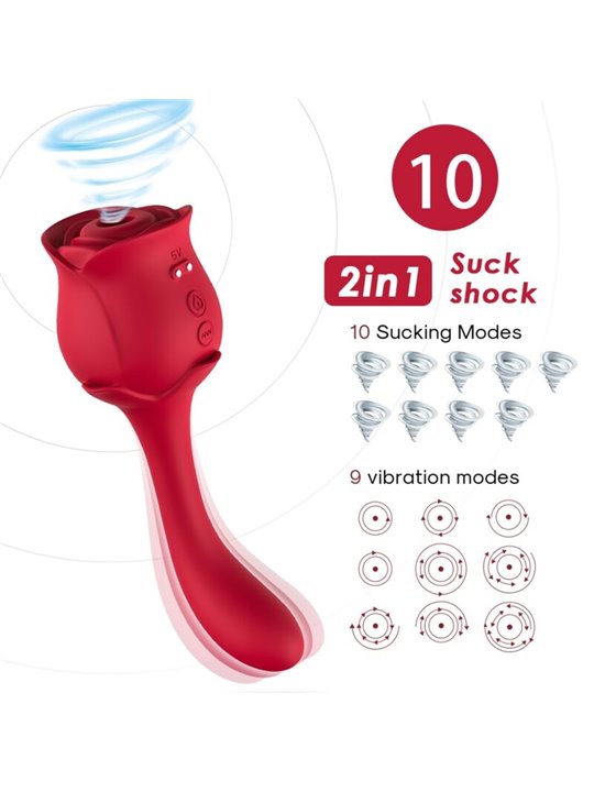 Armony Roselover - Vibratore Punto G con Rosa Rossa Succhia Clitoride