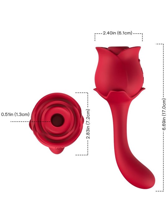 Armony Roselover - Vibratore Punto G con Rosa Rossa Succhia Clitoride