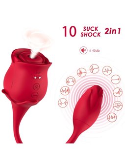 Armony - Rosa Rossa Succhia Clitoride e Ovetto Vibrante 10 Modalità